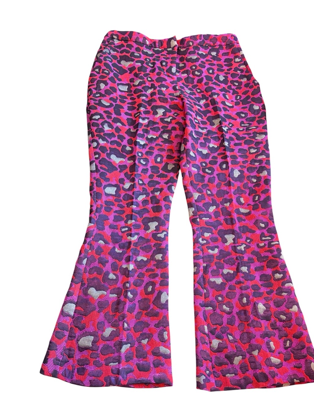 Vibrant Closet London Pink & Purple Leopard Print Flared Pants